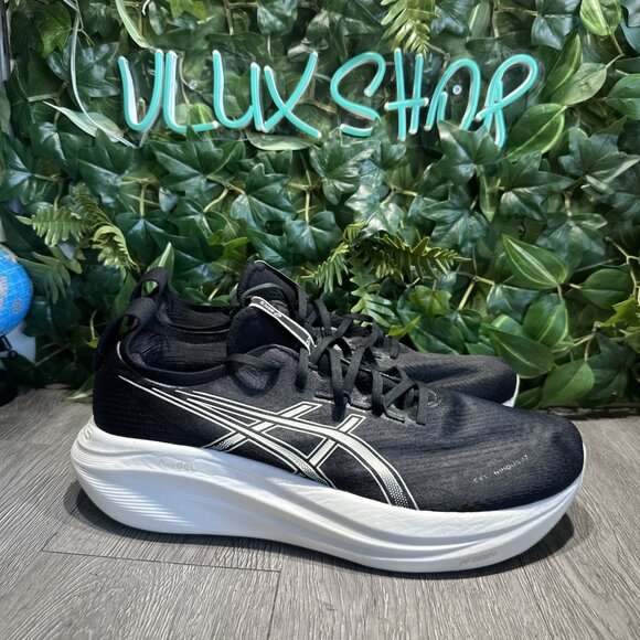 Asics Mens Gel Nimbus 27 Size 15 Black White  1011B958 Running Shoes main image 9